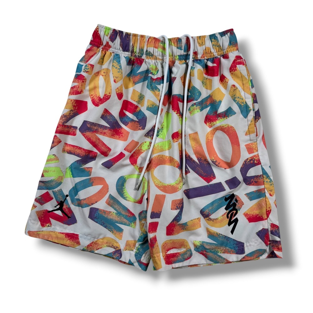 Jordan Zion Basketball Shorts Mens Small Streetwear‎ Graffiti Print Dri-FIT